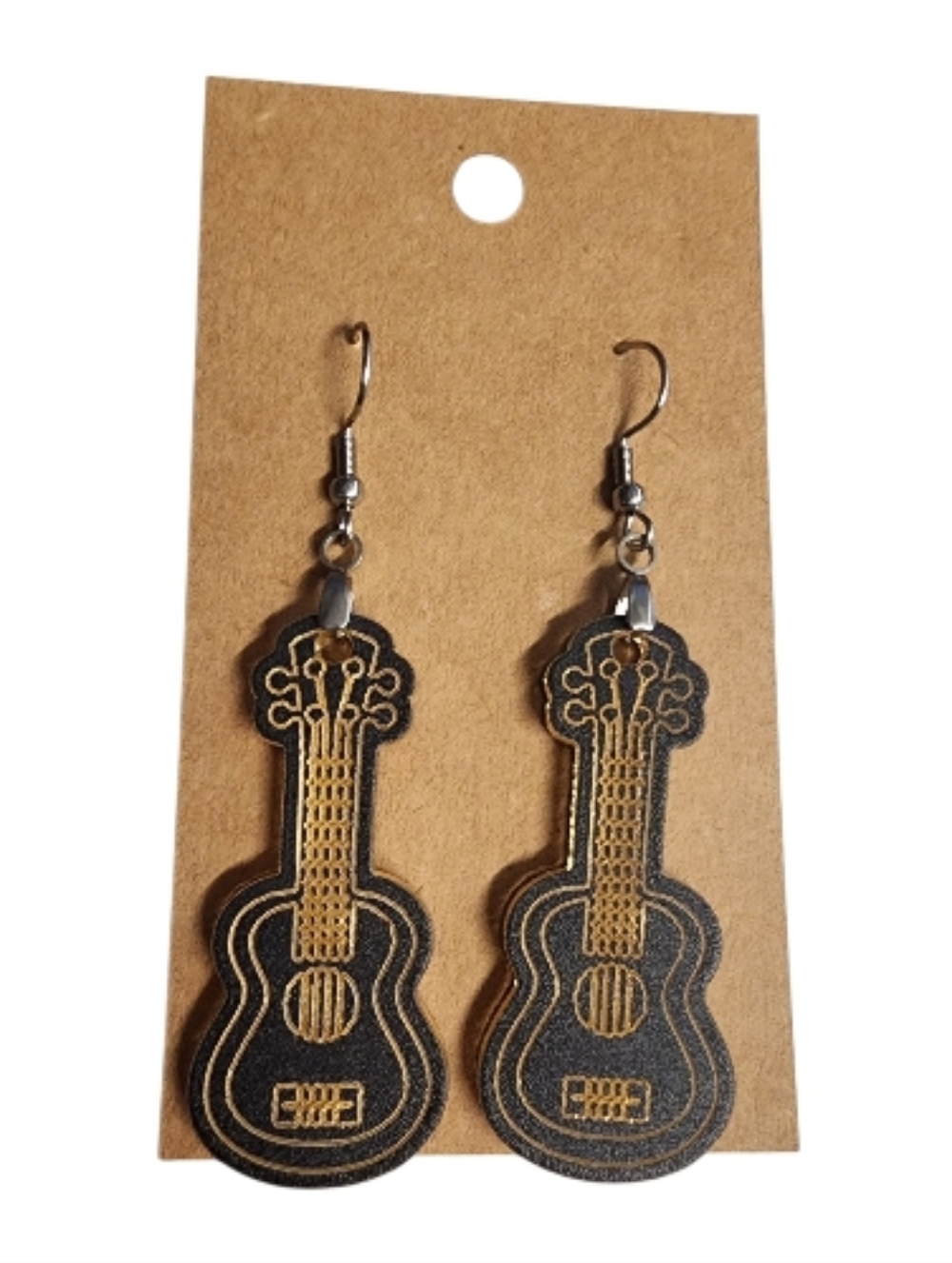 Midnight Melody Mini Guitar Acrylic Drop Earrings